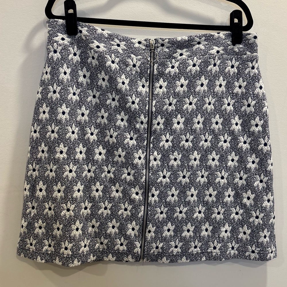 Anthropologie Maeve Blue Floral Zip-Front Midi Skirt Size XL - Picture 8 of 15